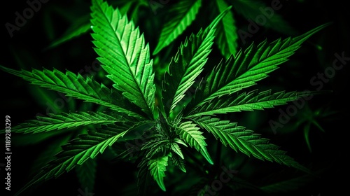 A photo of a cannabis leaf silhouette