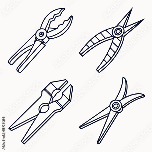 create a set of luxurious premium line art ornament vector 