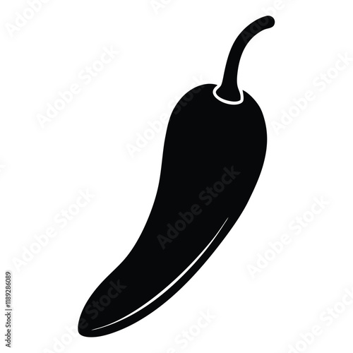 Single Chilli Silhouette Icon for Culinary and Food Projects