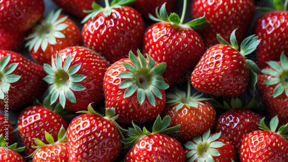 Vibrant close-up of fresh ripe strawberries Vibrant close-up of fresh ripe strawberries