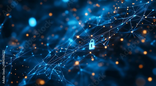 Wallpaper Mural Digital Padlock on abstract technology background, Technology security concept. Modern safety digital background. Protection system. Torontodigital.ca