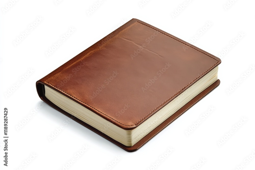 a brown leather bound journal with blank pages a brown leather bound journal with blank pages