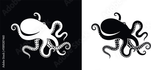 Octopus logo. Isolated octopus on white background