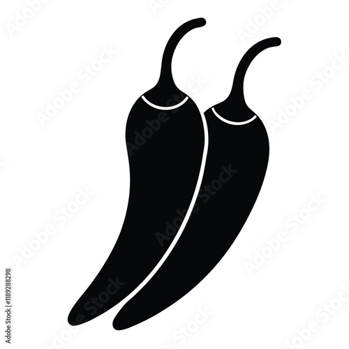 Artistic Chilli Silhouette Icon for Spicy Food and Cooking photo