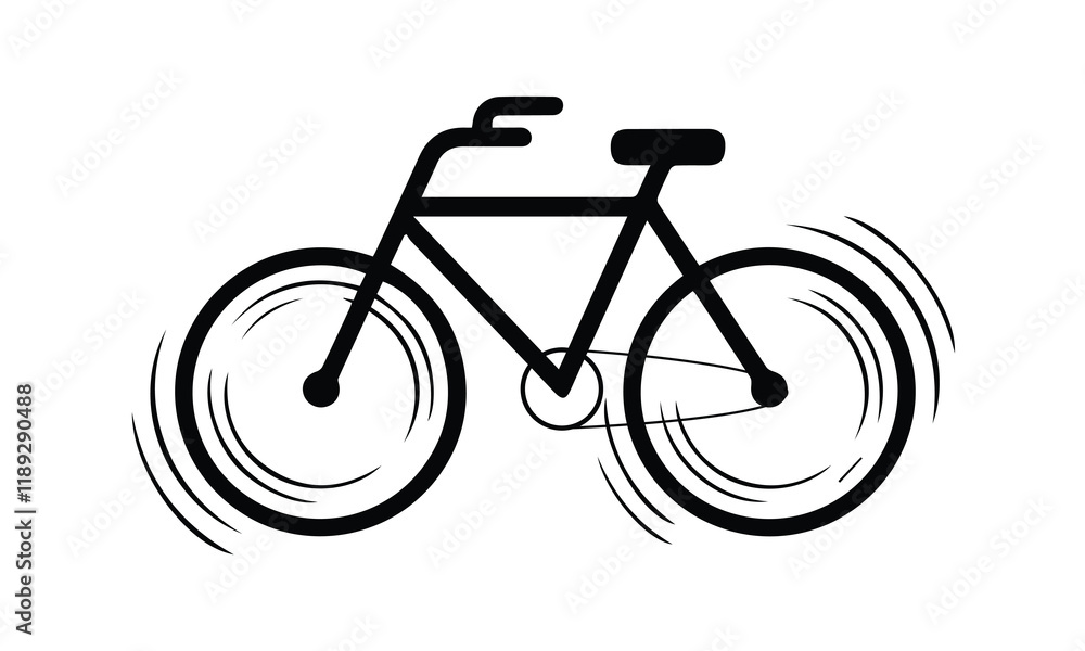 Fototapeta premium cycle Vector, Flat bicycle icon, bicycle silhouette vector white background