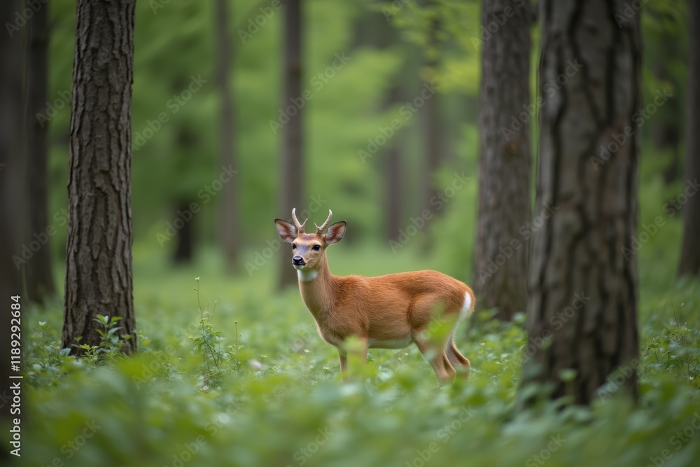 Naklejka premium Serene Forest Deer