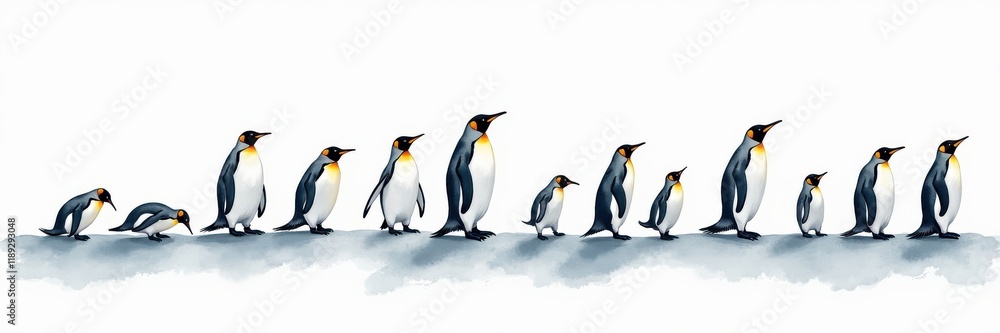 Fototapeta premium Celebrating penguin day a charming display of emperor penguins in their natural habitat