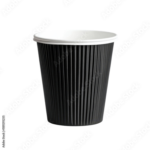 Wallpaper Mural A Striking Closeup of a Ribbed Black Disposable Coffee Cup with a White Lid Against a Black Background Torontodigital.ca