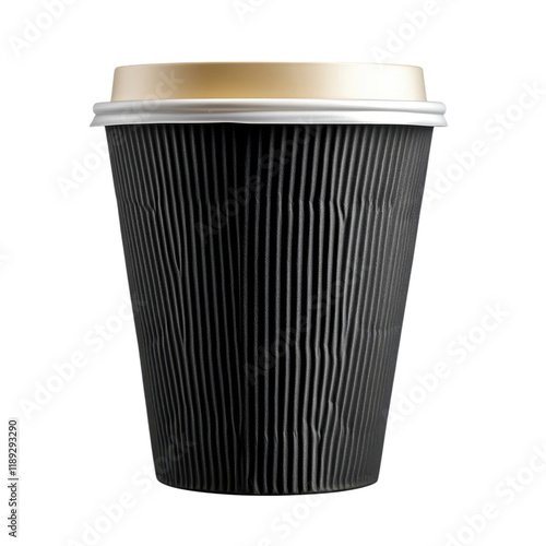 Wallpaper Mural A Close-Up Shot of a Sleek Black Corrugated Paper Coffee Cup with a Golden Lid, Studio Photography Torontodigital.ca