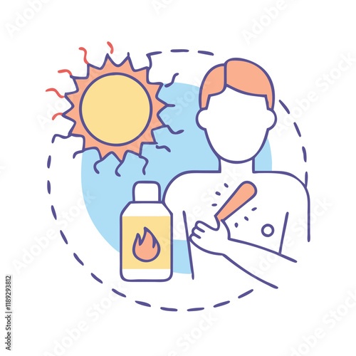 sunburn vector icon, sunburn vector illustration - simple illustration of sunburn, perfect for logos,and sunburn -themed designs.