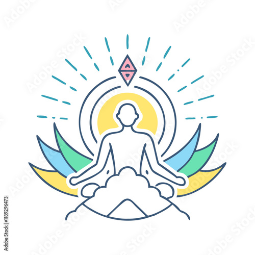 kundalini rising vector icon, kundalini rising vector illustration - simple illustration of kundalini rising, perfect for logos,and kundalini rising -themed designs.