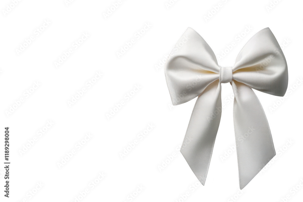 Elegant white bow with copy space on transparent background Elegant white bow with copy space on transparent background
