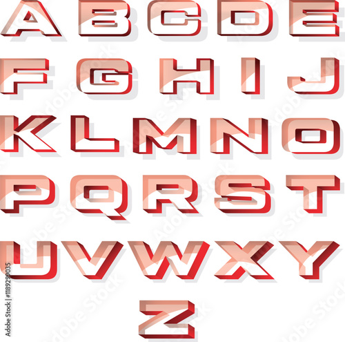 Set of fully editable vector 3D letters for any digital or print media