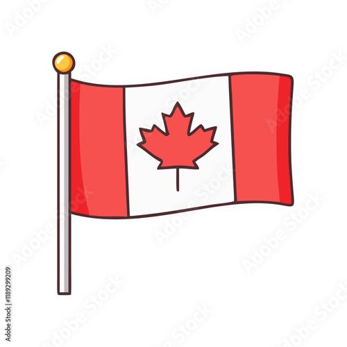 canadian flag vector icon, canadian flag vector illustration - simple illustration of canadian flag, perfect for logos, and canadian flag-themed designs.