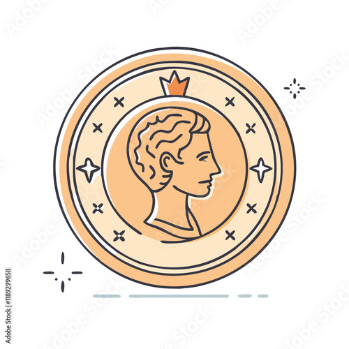 canadian penny vintage vector icon, canadian penny vintage vector illustration - simple illustration of canadian penny vintage, perfect for logos, and canadian penny vintage -themed designs.