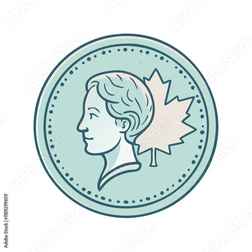 canadian penny vintage vector icon, canadian penny vintage vector illustration - simple illustration of canadian penny vintage, perfect for logos, and canadian penny vintage -themed designs.