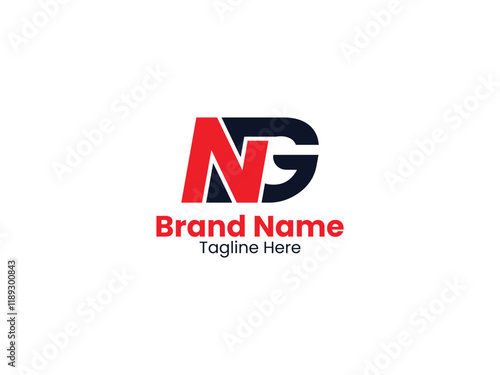 Free Download Vector NG logo template with red and black color. NG logo design monogram. GN logo, GN letter - GFXLoad