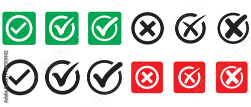 Check mark icon. Line Icon Design with Editable Stroke. Mark Icon Set Flat Design. Vector illustration EPS 10