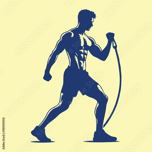 Fitness Training Silhouette Vector Art
