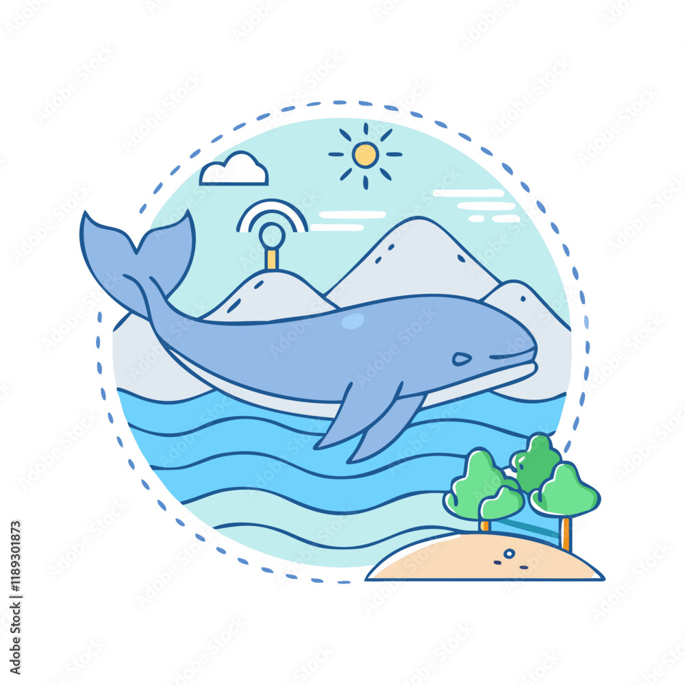 Obraz premium whale for coastal regions icon, whale for coastal regions vector