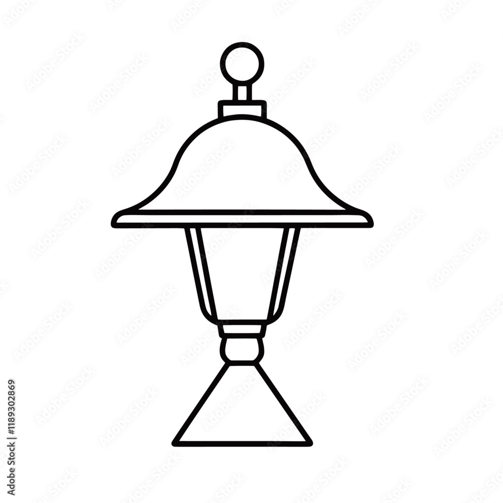 illustration of a lamp outline isolated on transparent background illustration of a lamp outline isolated on transparent background