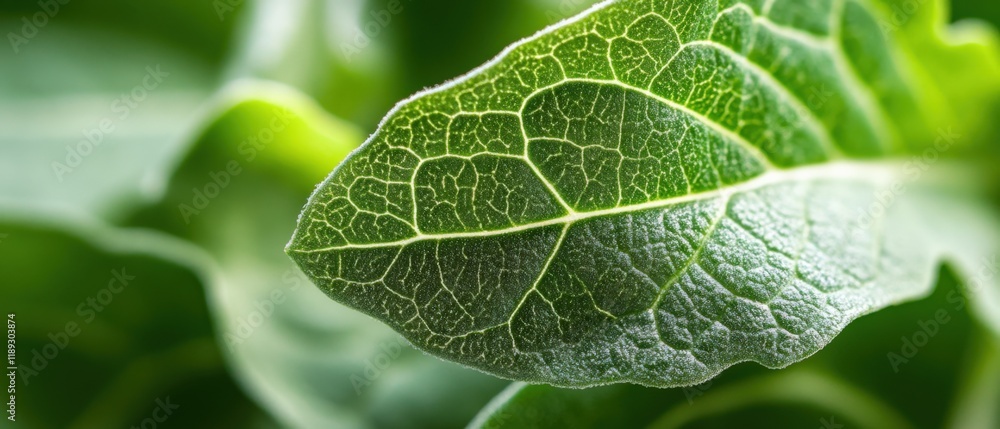 close up of a green leaf showing detail