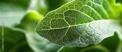 Obraz na płótnie close up of a green leaf showing detail w salonie