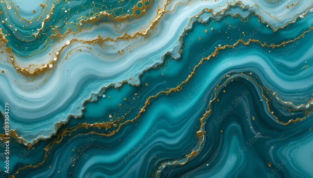 Elegant abstract texture with turquoise waves and golden lines for artistic backgrounds Elegant abstract texture with turquoise waves and golden lines for artistic backgrounds