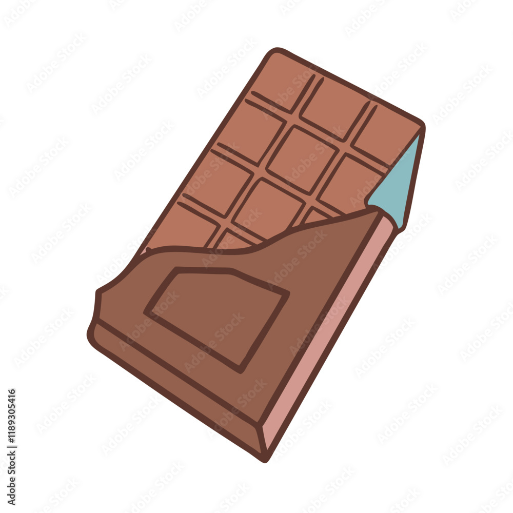 Fototapeta premium chocolate bar vector icon, chocolate bar vector illustration - simple illustration of chocolate bar, perfect for logos, and chocolate bar -themed designs.