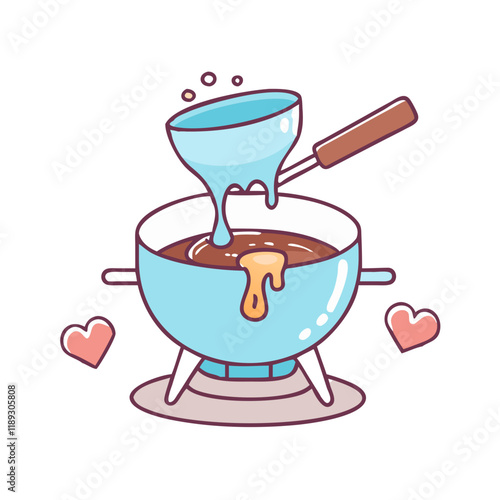 chocolate fondue pot vector icon, chocolate fondue pot vector illustration - simple illustration of chocolate fondue pot, perfect for logos, and chocolate fondue pot -themed designs.