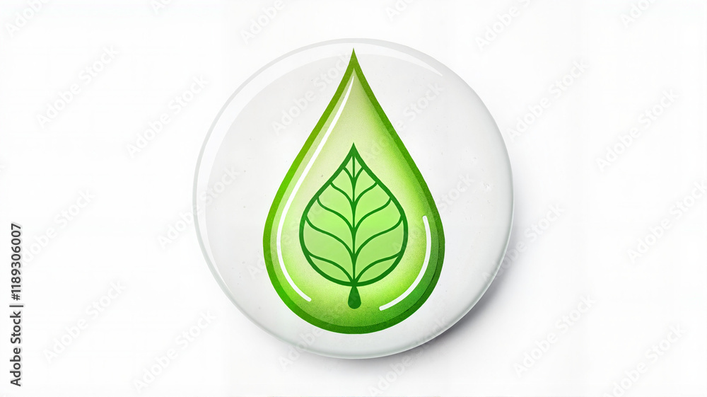 Circular eco logo with leaf and droplet Circular eco logo with leaf and droplet