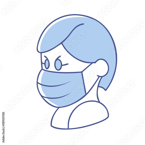 face with mask vector icon, face with mask vector illustration - simple illustration of face with mask, perfect for logos, and face with mask -themed designs. photo