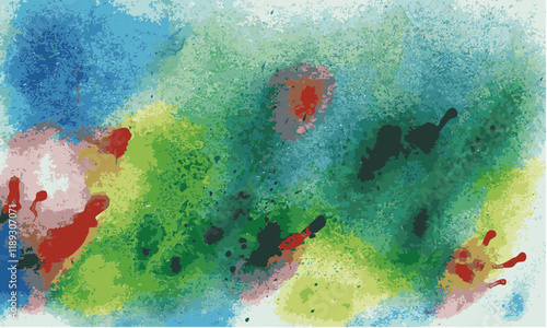 Hand-painted airbrush painting - colorful - abstract