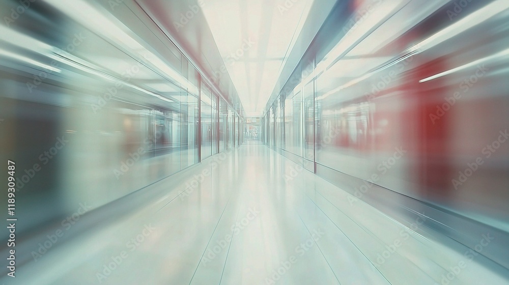 Obraz premium Abstract Blurred Corridor in Shopping Mall with Retail Elements