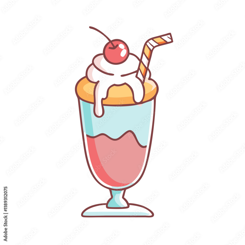ice cream float vector icon, ice cream float vector illustration - simple illustration of ice cream float, perfect for logos, and ice cream float - themed designs.