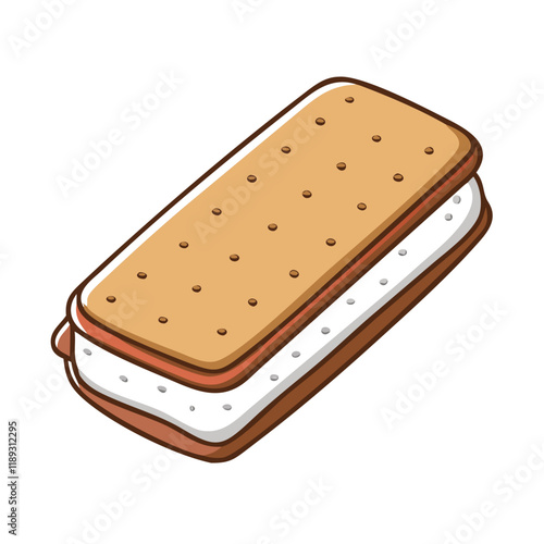 ice cream sandwich vector icon, ice cream sandwich vector illustration - simple illustration of ice cream sandwich, perfect for logos, and ice cream sandwich - themed designs. photo