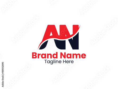 Vector AN logo, Creative Letter AN, NA letter logo design. Initial letter NA uppercase monogram logo.