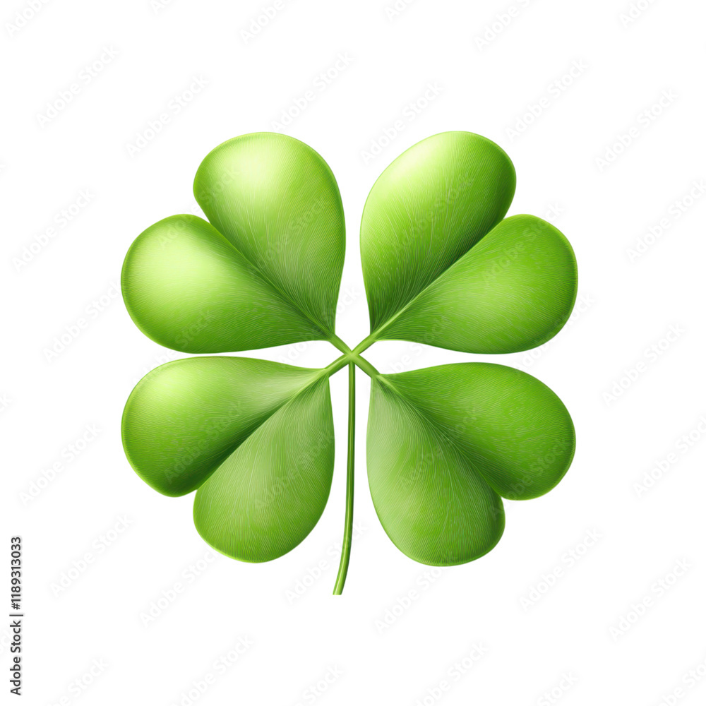 Vibrant Green Four Leaf Clover Close Up Image Representing Luck and Prosperity Vibrant Green Four Leaf Clover Close Up Image Representing Luck and Prosperity