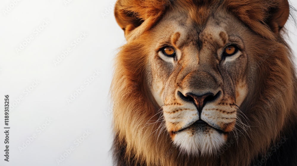 Fototapeta premium a closeup of a majestic lion's face