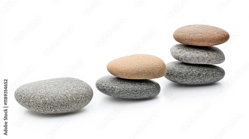 stacked stones on a white background stacked stones on a white background