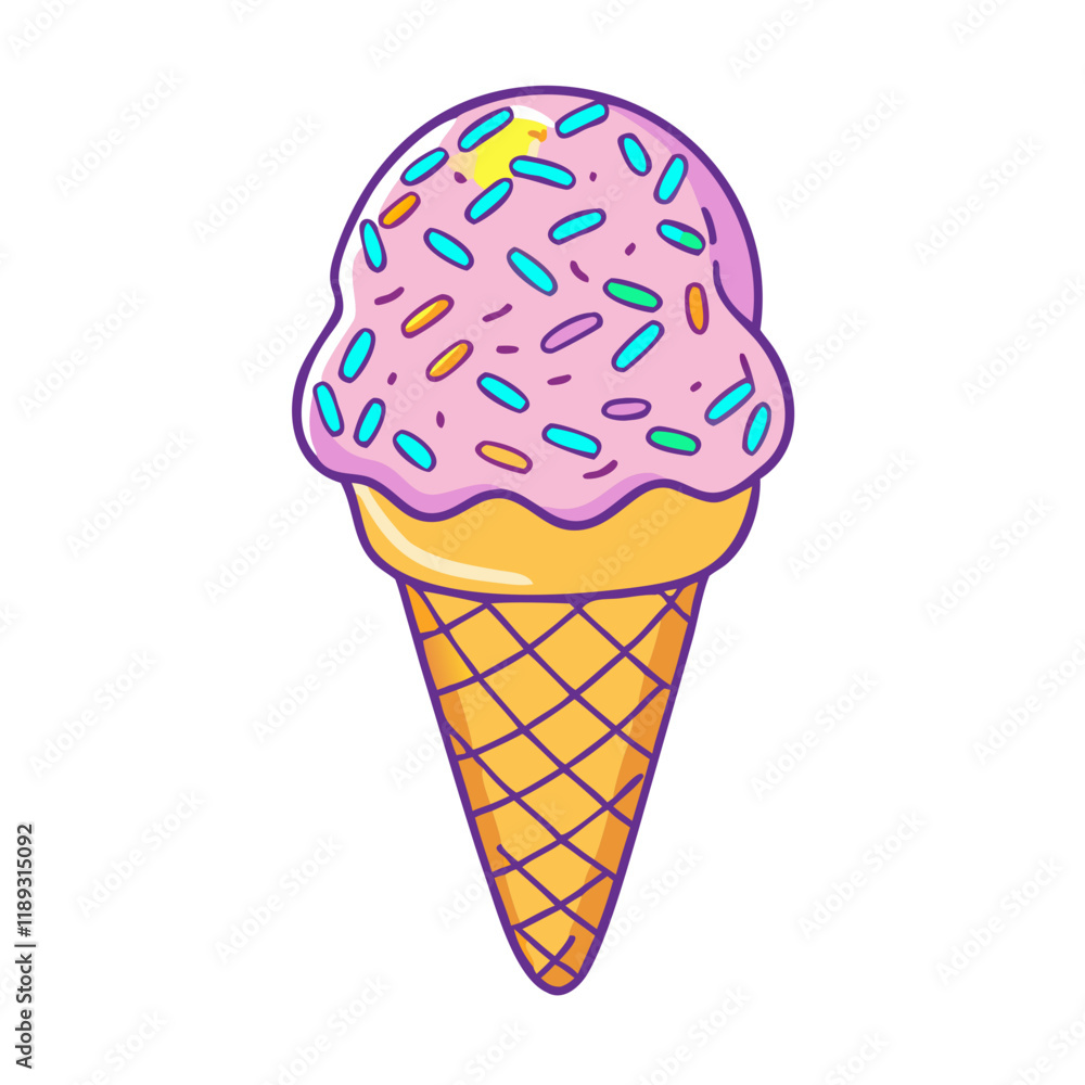 ice cream with sprinkles vector icon, ice cream with sprinkles vector illustration - simple illustration of ice cream with sprinkles, perfect for logos, and ice cream with sprinkles - themed designs. ice cream with sprinkles vector icon, ice cream with sprinkles vector illustration - simple illustration of ice cream with sprinkles, perfect for logos, and ice cream with sprinkles - themed designs.