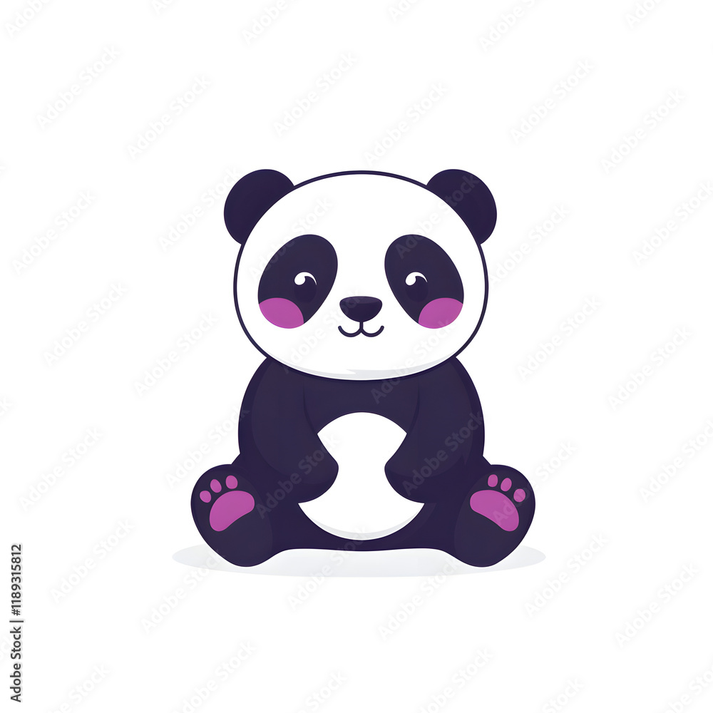Sleek Panda Logo Design with Bold Shapes and Soft Curves Sleek Panda Logo Design with Bold Shapes and Soft Curves
