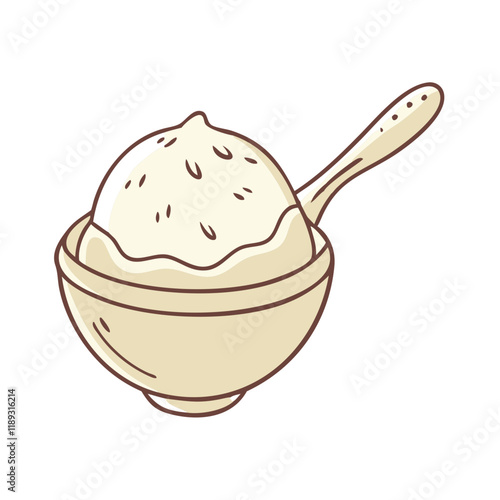 vanilla bean scoop vector icon, vanilla bean scoop vector illustration - simple illustration of vanilla bean scoop, perfect for logos, and vanilla bean scoop - themed designs.