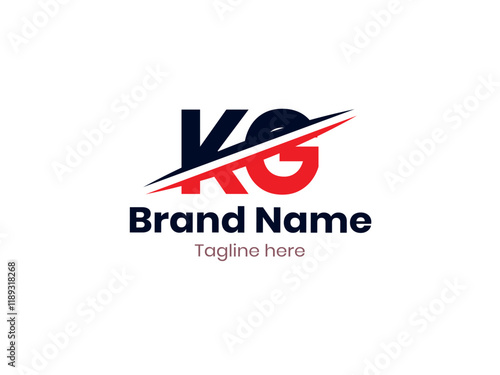 Vector KG logo design divided by line. KG logo template with red and black color. GK logo, GK letter