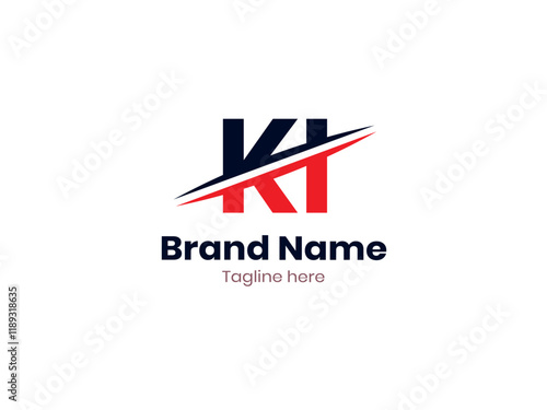 Free Download Vector KI logo design divided by line. KI logo template with red and black color. IK logo, IK letter - GFXLoad