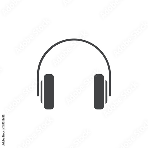 headphone icon Flat logo set collection