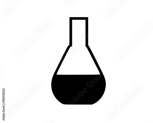 Outlined design of a beaker in monochrome