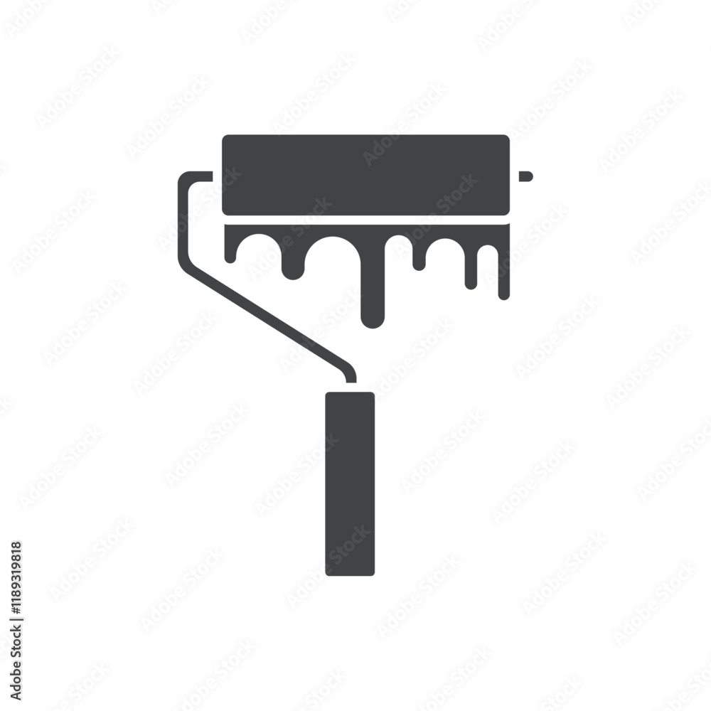 paint roller icon Flat logo set collection paint roller icon Flat logo set collection