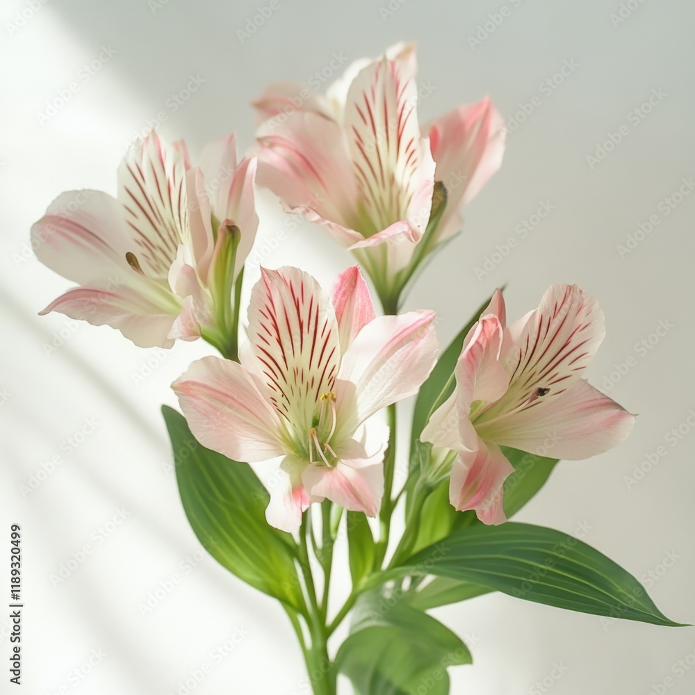 close up of pink and white alstroemeria flowers close up of pink and white alstroemeria flowers