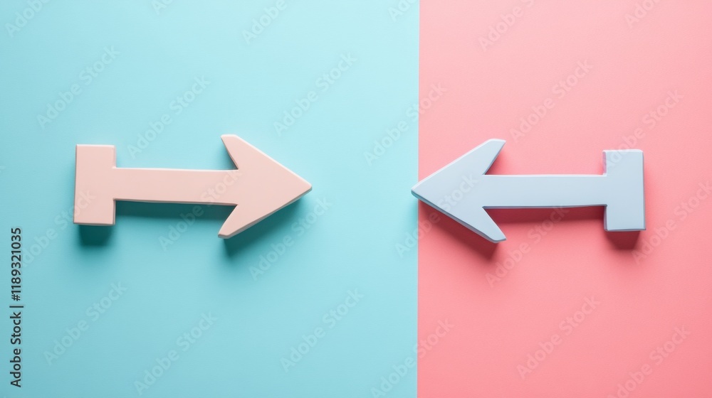 Colorful Arrows on Pastel Background Representing Choices and Directions Colorful Arrows on Pastel Background Representing Choices and Directions